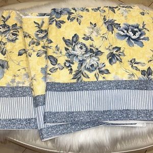 3 Floral Window Valances -Yellow,Blue,White Floral